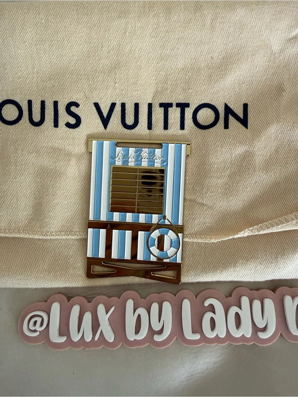 Louis Vuitton Blue, White & Gold Nautical  packaging charm limited
